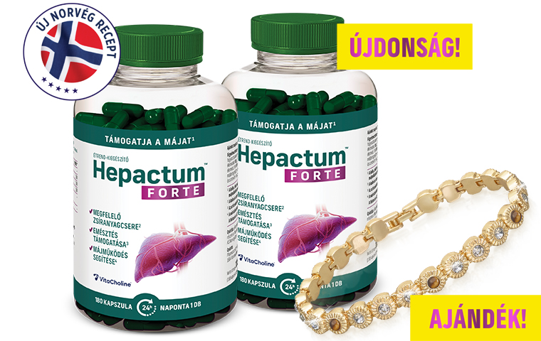 Natural Pharmaceuticals Hepactum™ FORTE Két nagy csomag Hepactum™ FORTE és egy elegáns ajándék: arany karkötő tigris szemmel.